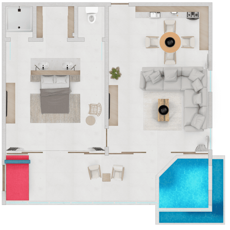 Floorplan of Moon Gate's Penthouse Suite.